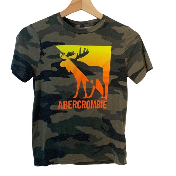 abercrombie kids Other - Abercrombie Kids Camo Short Sleeve Shirt with Neon Moose Graphic Size 11/12